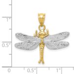 14k Two-tone Dragonfly Pendant - Image 3