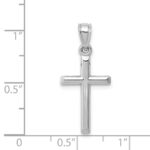 14k White Gold Hollow Cross Pendant - Image 3