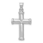 14k White Gold Polished Cross Pendant
