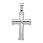 14k White Gold Hollow Cross Pendant