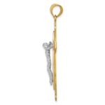 14k Two-tone Crucifix Pendant - Image 2