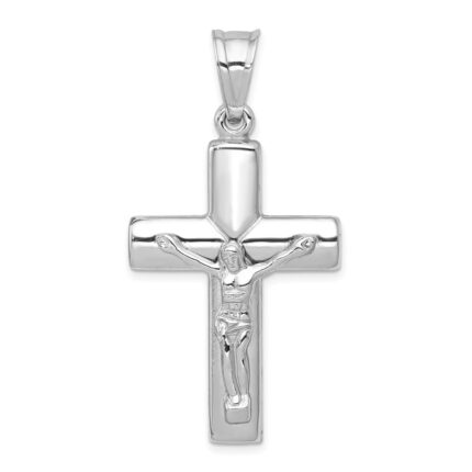 14K White Gold Crucifix Reversible to Cross Pendant