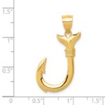 14K 3-D Whale Tail Hook Pendant - Image 3
