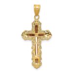 14K Tri-color Diamond-cut Filigree Crucifix Pendant - Image 4