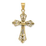 14K Two-tone Crucifix Pendant - Image 4