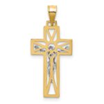 14K Two-tone Crucifix Pendant - Image 4