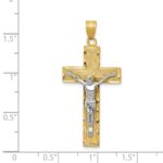 14K Two-tone Diamond-cut Crucifix Pendant - Image 3