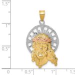 14K Tri-color Diamond-cut Christ Charm - Image 3