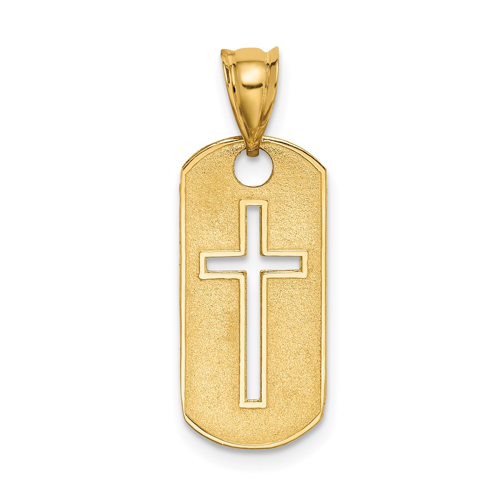 D3794.jpg 14k Polished Cross Cut-out Dog Tag Pendant - Image 1