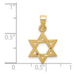 14k Solid Satin Star of David Charm - Image 3