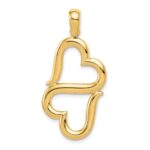 14K Polished 3-D Connected Double Hearts Pendant