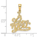 14K Textured I LOVE YOU Script Charm - Image 3