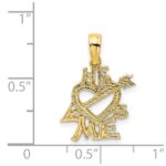 14K HE LOVES ME Heart Charm - Image 4