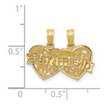 14K BEST FRIEND 2-Piece Break-apart Double Hearts Pendant - Image 3