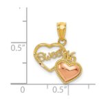 14k Two-tone SWEET 16 Heart Pendant - Image 3