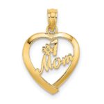 14K #1 MOM in Heart Charm