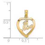 14K #1 MOM in Heart Charm - Image 4