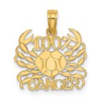 14K 100% CANCER Zodiac Charm