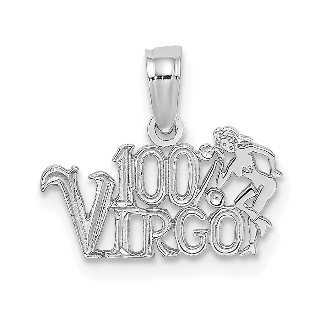 D4059W.jpg 14k White Gold 100% VIRGO Zodiac Charm - Image 1