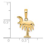 14K Charleston Palm Tree with Moon Pendant - Image 3