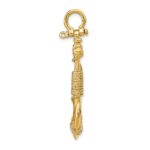 14K Large 3-D Solid Anchor with Wrapped Rope Pendant - Image 2