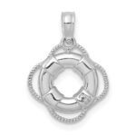 14K White Gold 3-D Life Preserver Pendant - Image 4