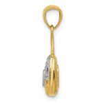 14K and White Rhodium 3-D Reversible Heart Handbag Pendant - Image 2