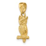 14K 3-D Owl Pendant - Image 5