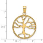 14K Tree of Life in Round Frame Pendant - Image 3