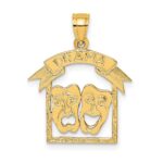 14K Comedy/Tragedy DRAMA in Frame Charm