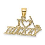 14K I HEART HOCKEY Charm