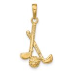 14K 3-D Golf Clubs and Ball Pendant - Image 3