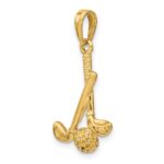 14K 3-D Golf Clubs and Ball Pendant - Image 5