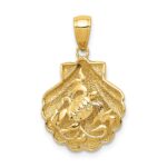 14k Sea Turtle in a Shell Pendant
