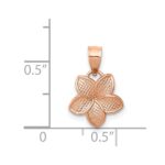 14K Rose Gold Polished Mini Plumeria Pendant - Image 4
