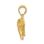 14K Brushed Diamond-cut Elephant Pendant - Image 2