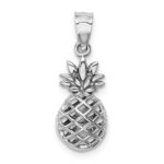 14K White Gold Polished 3-D Pineapple Pendant