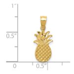 14K Brushed and Diamond-cut Pineapple Pendant - Image 4