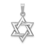 14K White Gold Polished Star of David Pendant