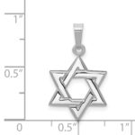 14K White Gold Polished Star of David Pendant - Image 3