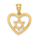 14K Polished Star of David in Heart Pendant - Image 3