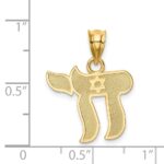 14K Polished Chai with Star of David Pendant - Image 4