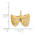 14K Polished Comedy/Tragedy Theater Masks Pendant - Image 4