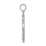 14K White Gold Polished Braided Cross Pendant - Image 2