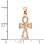 14K Rose Gold Polished Ankh Cross Pendant - Image 2