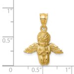 14K Brushed and Diamond-cut Praying Angel Pendant - Image 4
