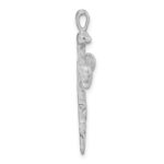 14K White Gold Nail Cross Charm - Image 2