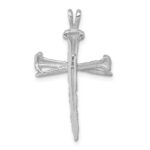 14K White Gold Nail Cross Charm - Image 3