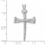 14K White Gold Nail Cross Charm - Image 4