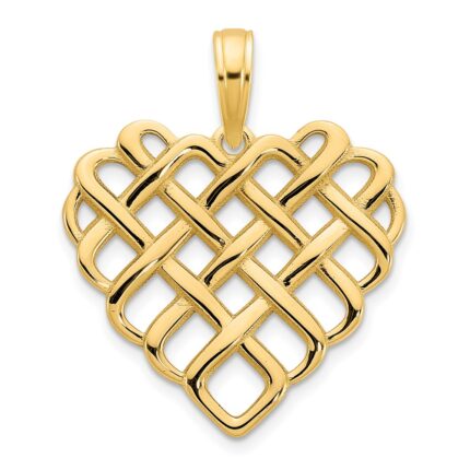 14k Fancy Woven Heart Pendant